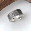 Bague Girlbible en argent sterling 925 pour femme, couple, minimaliste, faite à la main, rétro, avec pierre noire, bijoux de fête, cadeau, anti-allergie