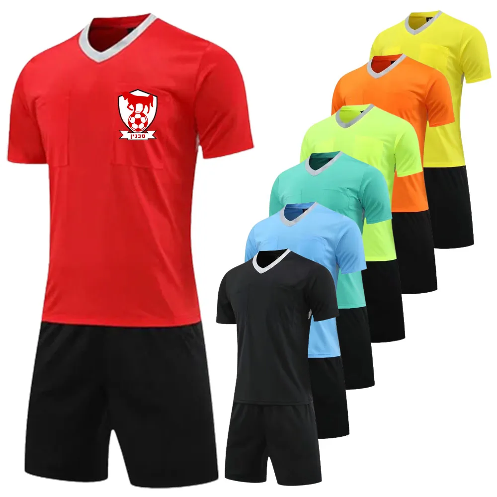 Men Referee Soccer Jersey Sets Professional Vneck Football Referee