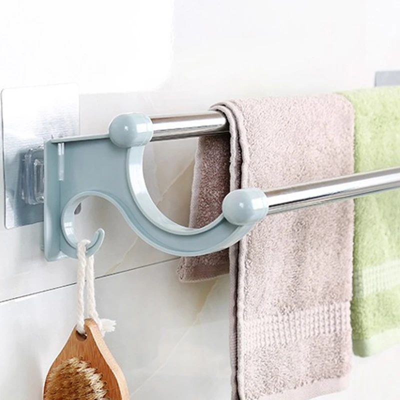 Double Towel Holder Wall-mounted Towel Rack Bathroom Kitchen Accessories