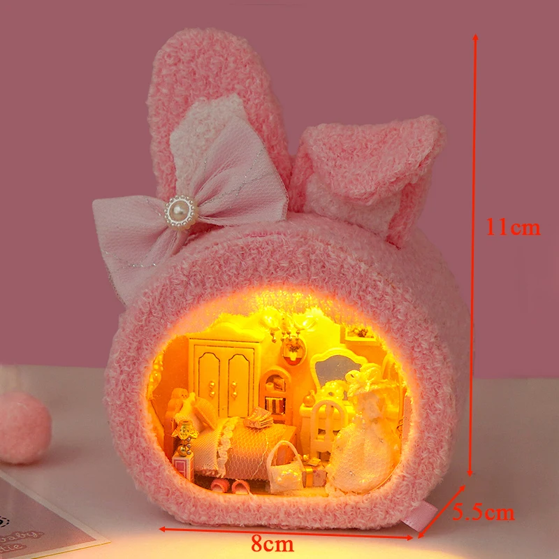 DIY Wooden Miniature Model Kit Japanese Sushi Store Casa Doll Houses 3D Puzzle Dollhouse With Furniture Lights for Friends Gifts 6