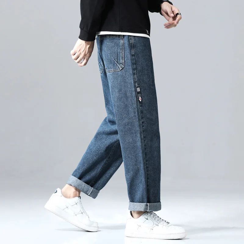 2022 Jeans For Men Men's Pants Men Trousers Clothing Baggy Jeans  Fake Zippers  Straight Hip Hop Elastic Waist Men's Clothing