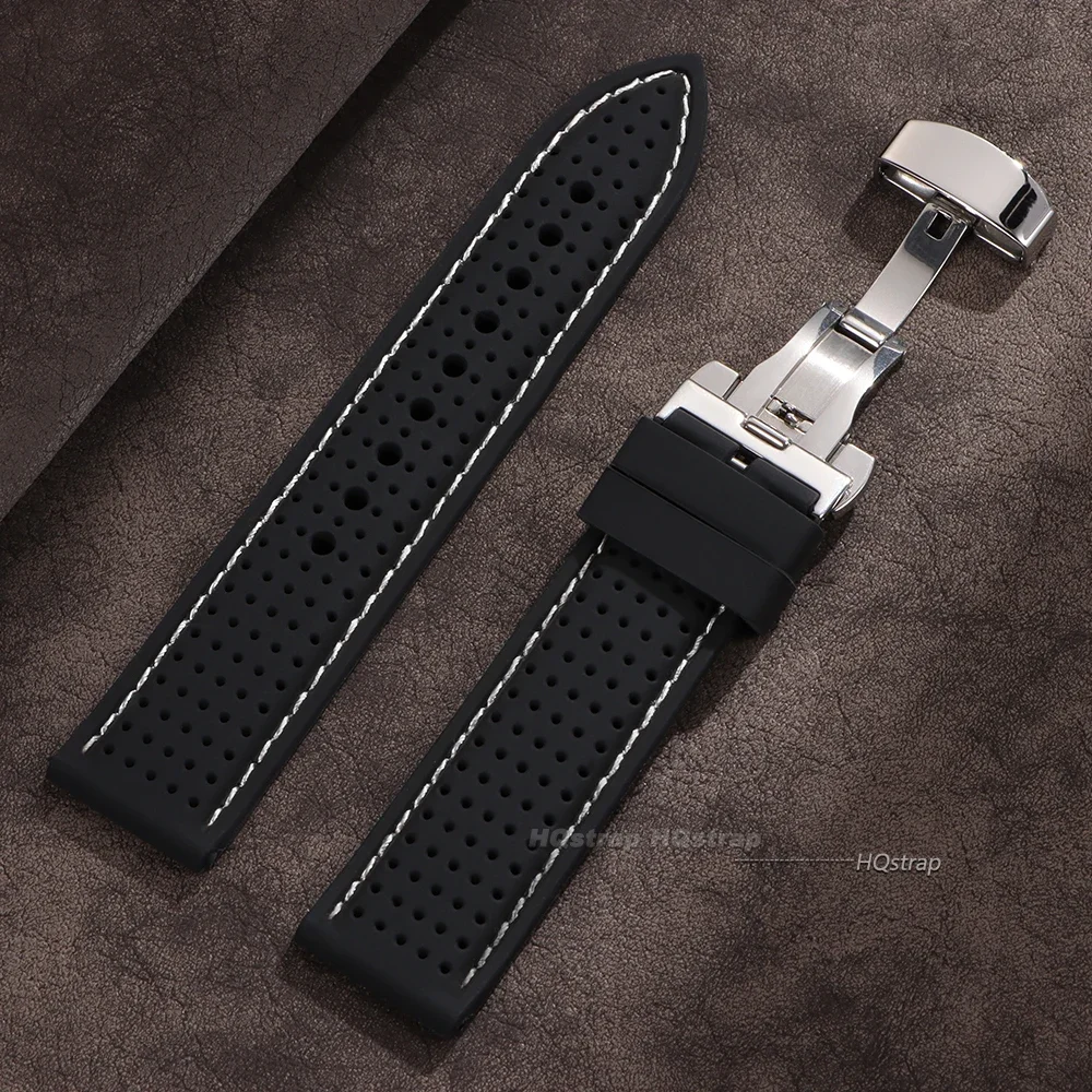 Breathable Waterproof Silicone Watch Strap - Soft Rubber Universal Replacement Bracelet