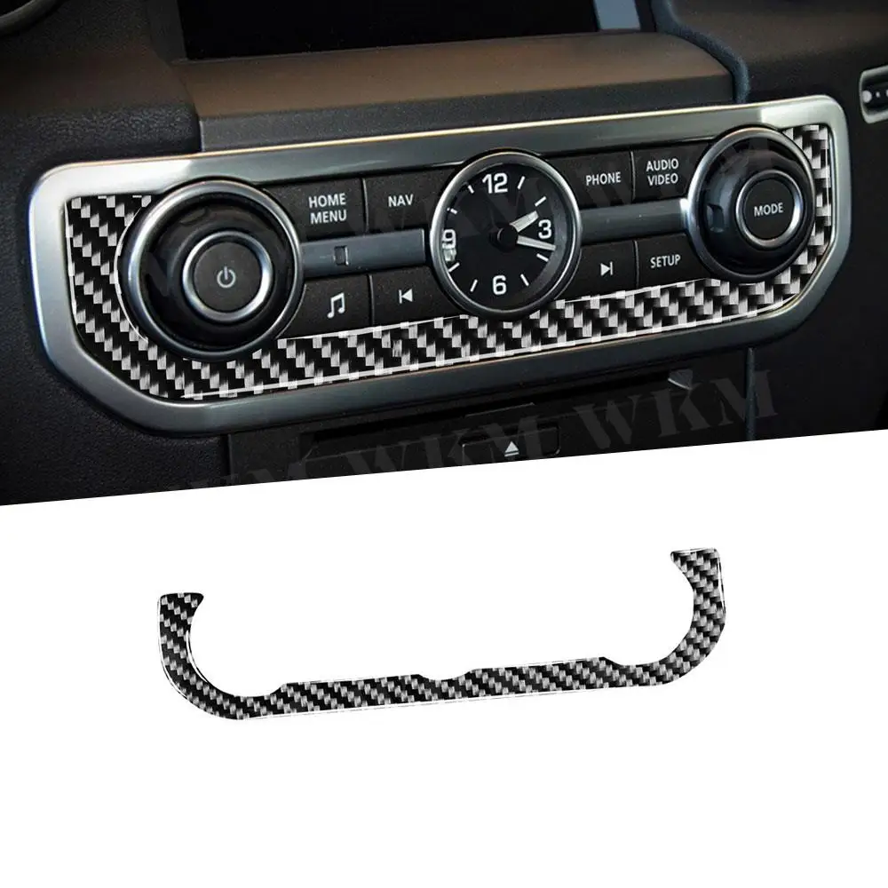 

Автомобильная Центральная панель управления часами из углеродного волокна, отделка рамы, наклейка для Land Rover Discovery 4 LR4 2010-2016