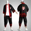 Two-piece Suit Oversize XXS-6XL Japanese Style Fashion Kimono And Pants Set Men Cardigan Blouse Haori Obi Asian Clothes 5
