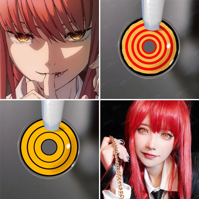 UYAAI 1 Pair Cosplay Color Contact Lenses For Eyes Chainsaw Man Lenses Makima Color Lens Eyes Anime Accessories Contact Lens