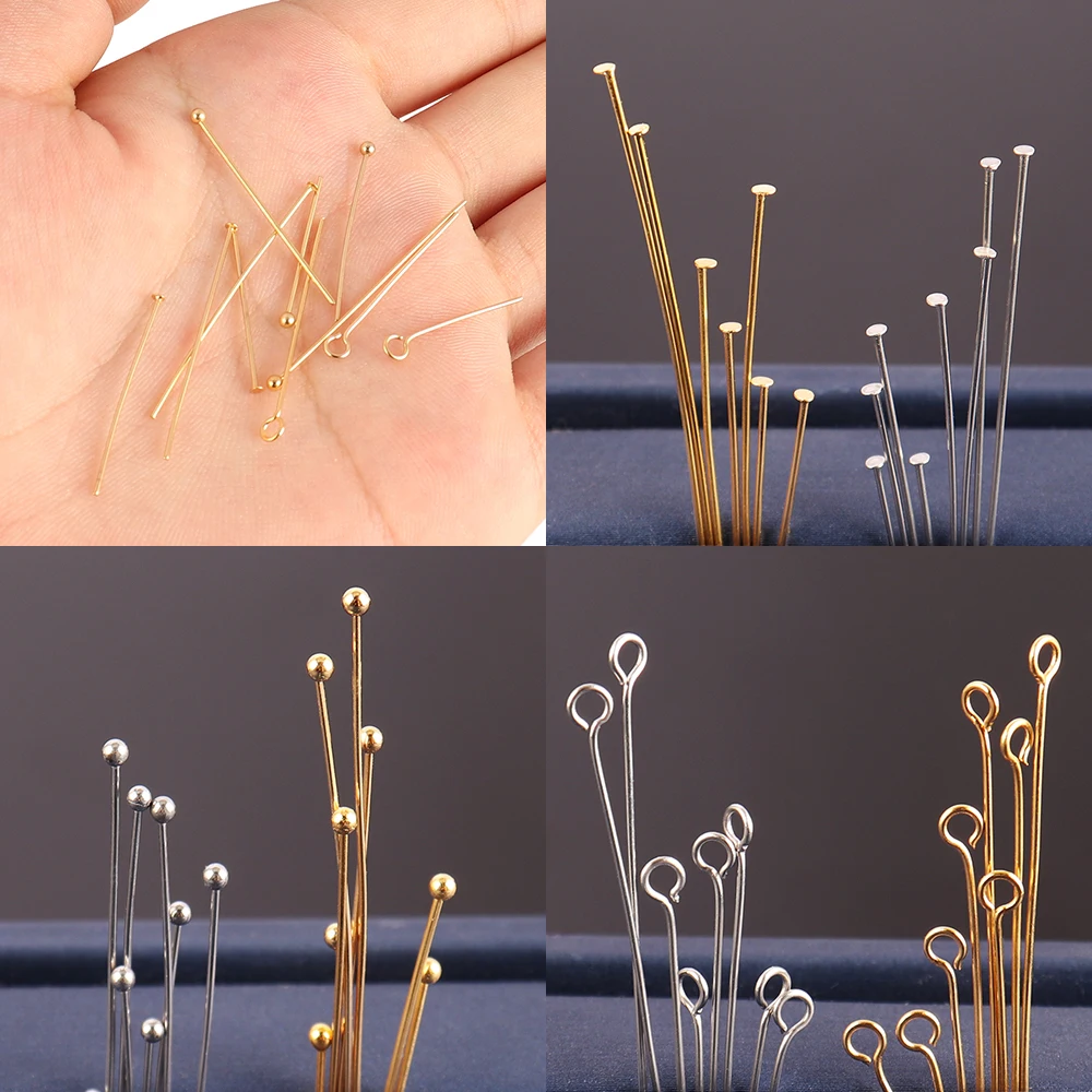 100pcs 316L Stainless Steel Flat Head Pin For Jewelry Making Supplies Ball  pins Jewelry Findings Headpins Eye Pins Accessories - AliExpress