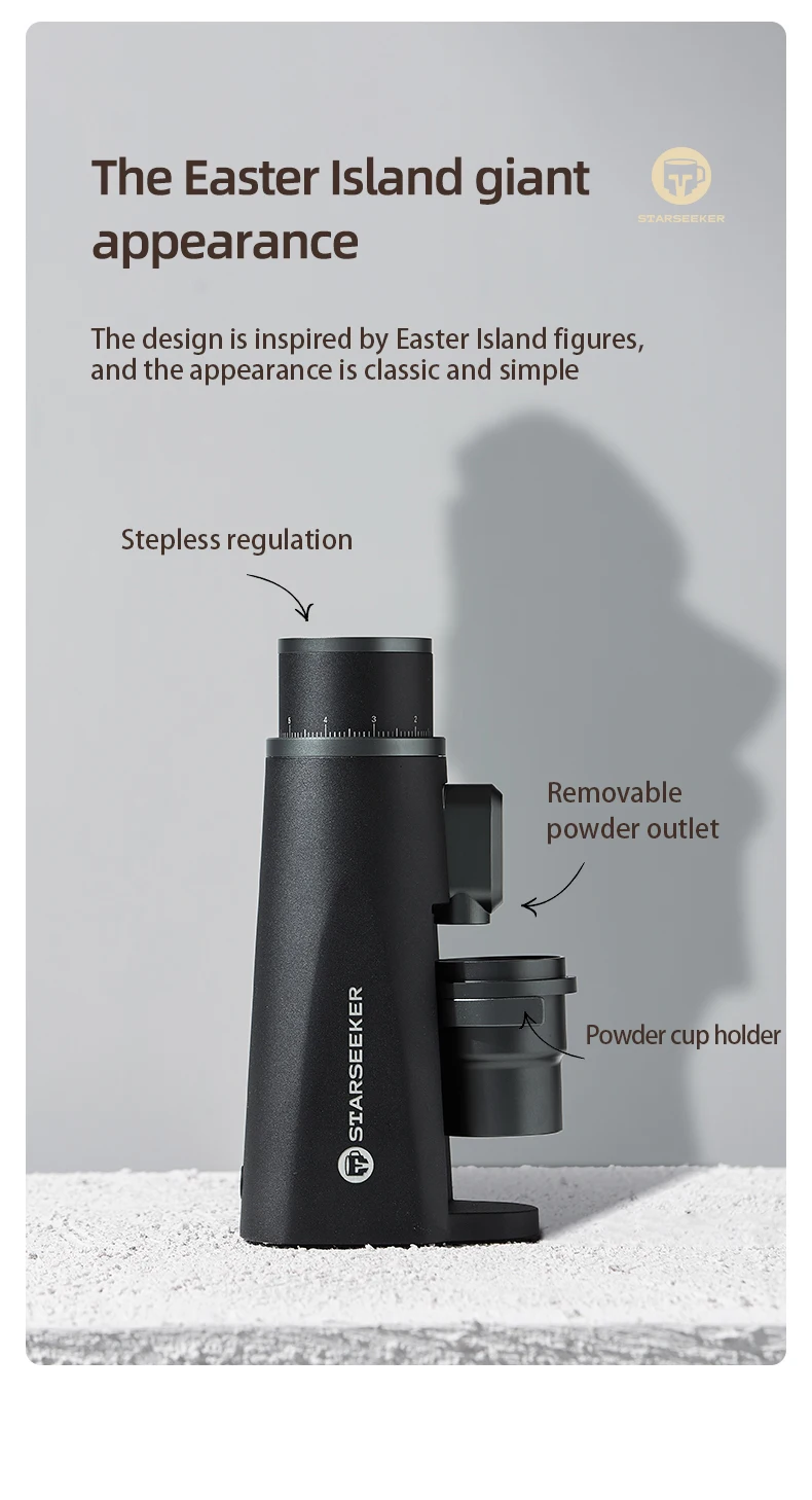 Sa1b693faf9284e9184a9f115c78ccad2J Electric Coffee Grinder 48MM Burr Grinders Black White Espresso Stepless Fineness Adjustment Mallzona