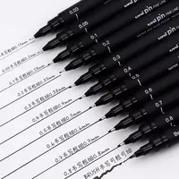 3/6/12pcs Japan Uni PIN-200 Hook Drawing Pens Multi Specification Black Needle Pen Manga Design Drawing Stationery Art Supplies 2