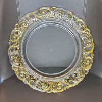 100 PCS Charger Plate Plastic Decorative Service Tray Clear Dinner Trays Banquet Plates Wedding Party Decor Table Place 13inch 1
