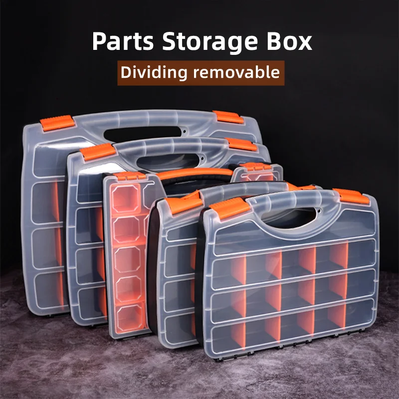 Double-side Storage Toolbox Plastic Portable Parts Box Screw Organizer  Multi-grid Parts Toolbox Hardware Tool Storage Case - AliExpress