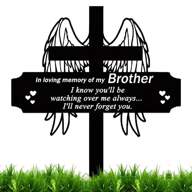 

Grave Decorations for Cemetery Cross Pile Metal Grave Markers Memorial commemorative Plaques Stakes Sympathy Grave Markers Signs