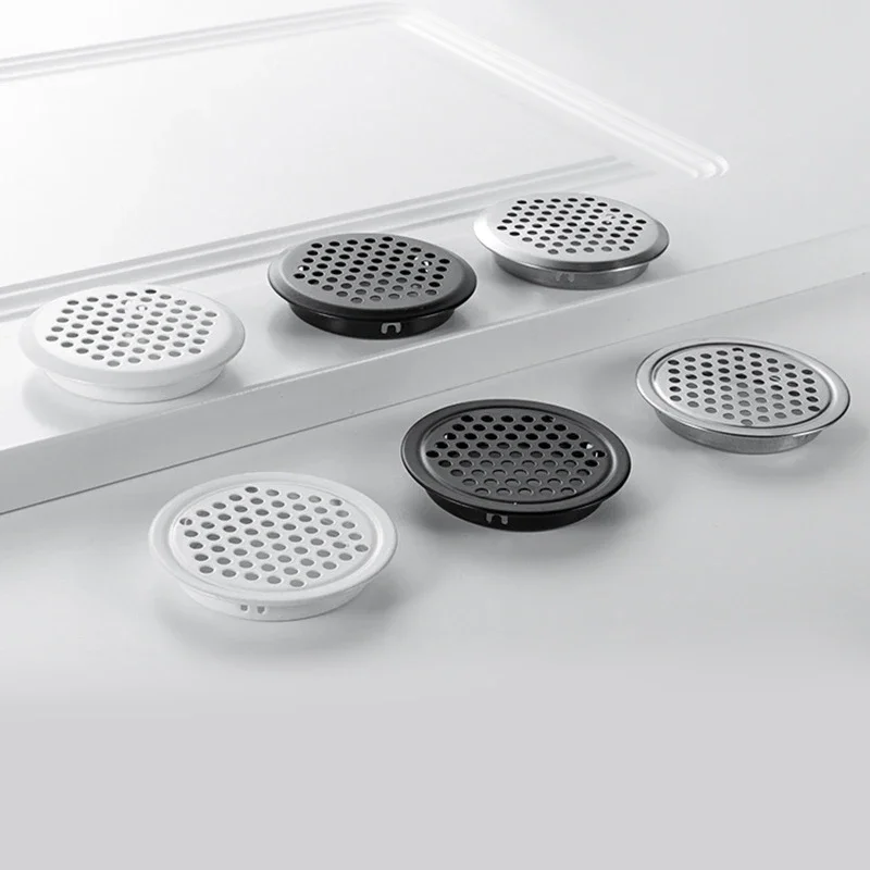 10PCS Stainless Steel Vent Hole Wardrobe Shoe Cabinet Motor Main Machine Ventilation Heat Dissipation Decorative Cover Circular