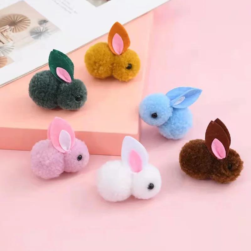 Cute Plush rabbit Soft Pom Poms Pompoms Ball for Kids Hair Clips Making  DIY Sewing Craft Decoration Handmade Accessiories