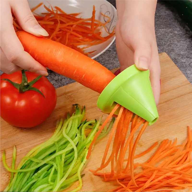 Plastic Spiral Vegetable Shredder Peeler Multi-Function Kitchen Tool Manual Potato Carrot Cucumber Rotating Shredder Grater
