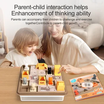 Doofunle Children Education Learning Toy Cat Express Box Board Game Puzzle Logic Game lQ Training Spatial Planning.Animal Theme