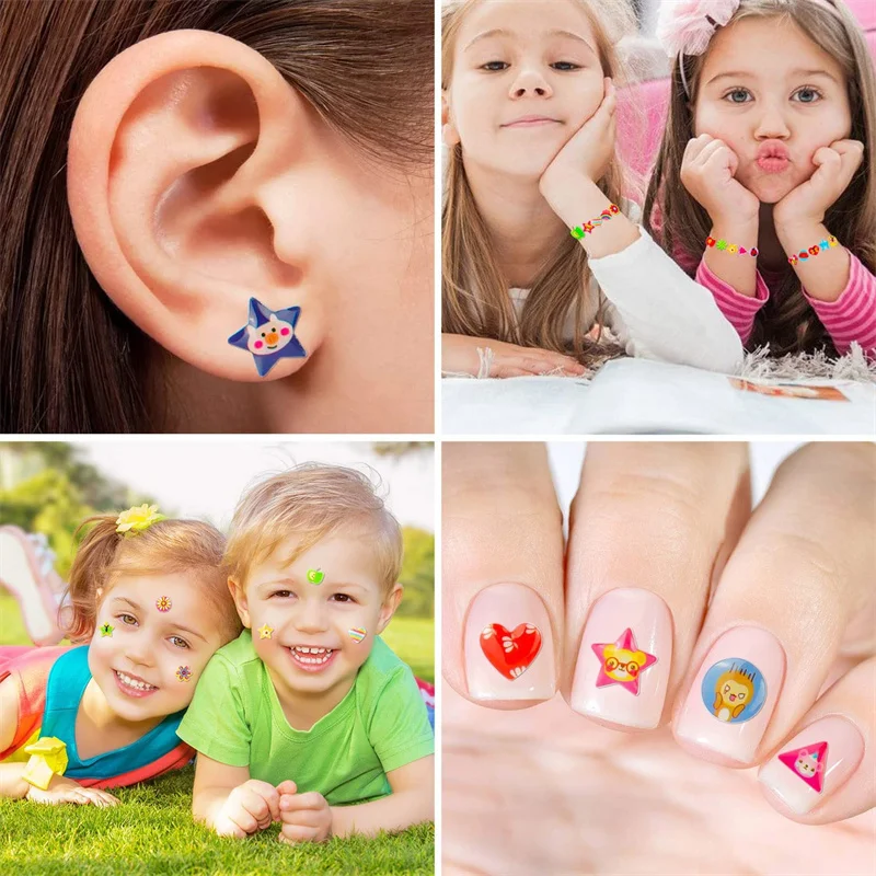  360PCS Sticker Earrings for Girls, Stick on Earrings for Little  Girls, 3D Self-Adhesive Glitter Craft Crystal Stickers : Toys & Games