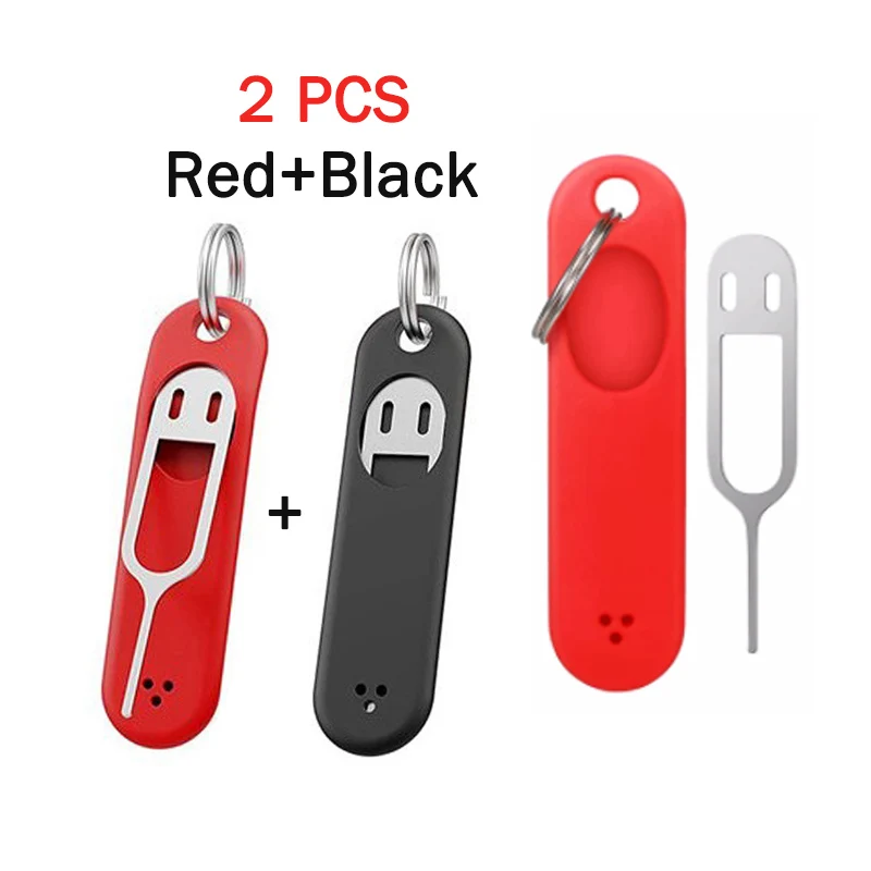 Sim Card Removal Tool 2PCS Anti-Lost Sim Card Pin Needle Storage Case Key Tool