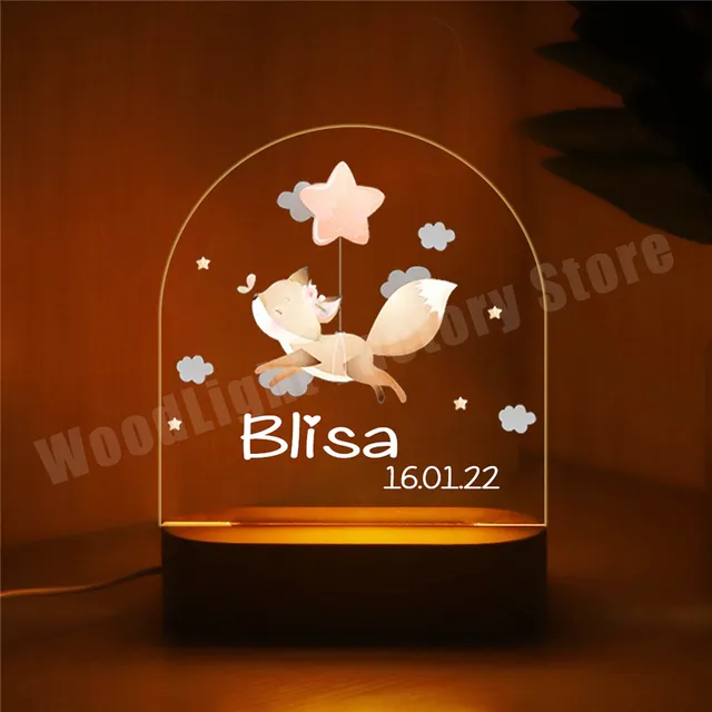 Lampada da notte personalizzata per bambini Safari lampada personalizzata  per animali da nascita con illuminazione calda/RGB per la decorazione della  tavola della camera da letto dei bambini 12 Style - AliExpress