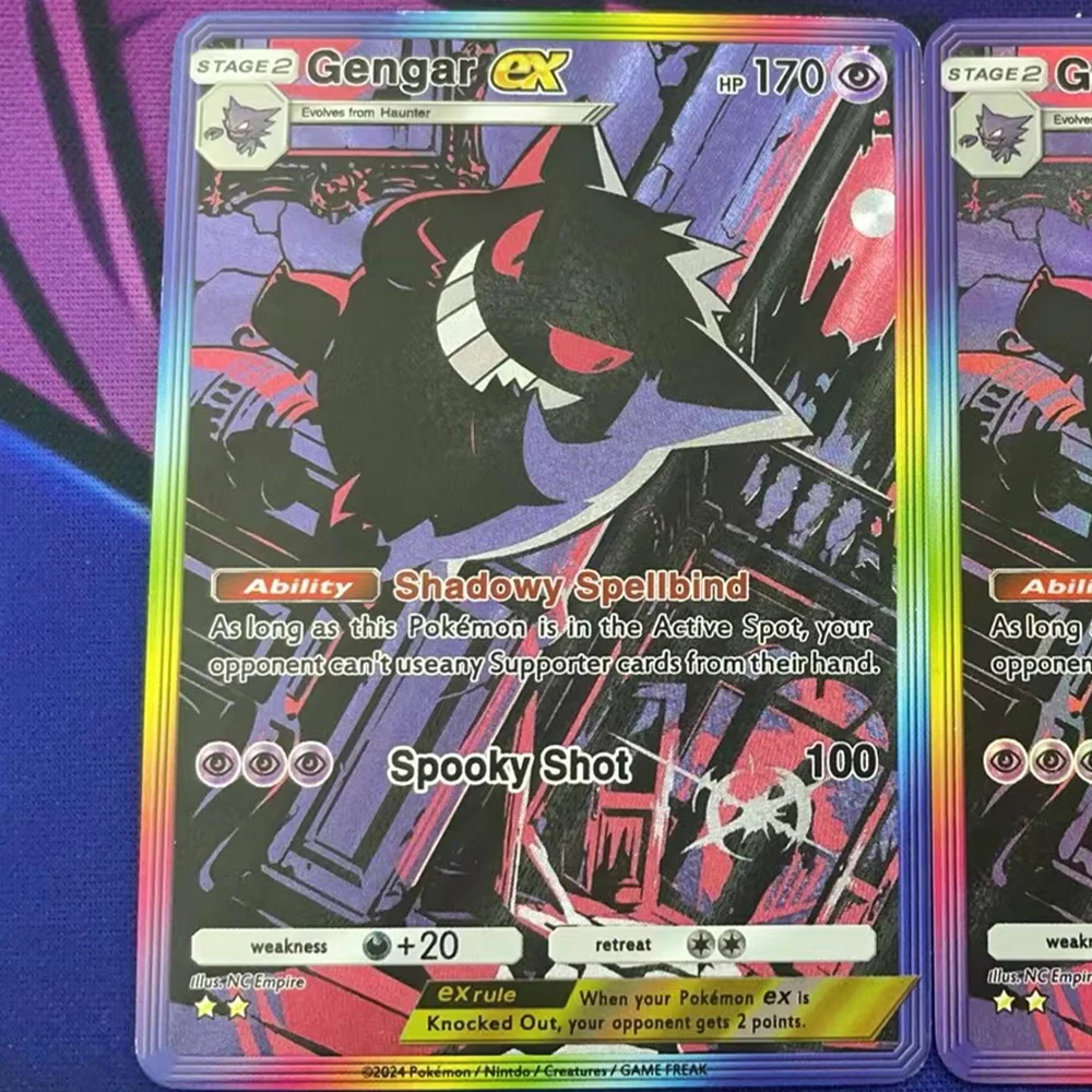 Gengar Ex Holographic Textured Anime Collectible Card