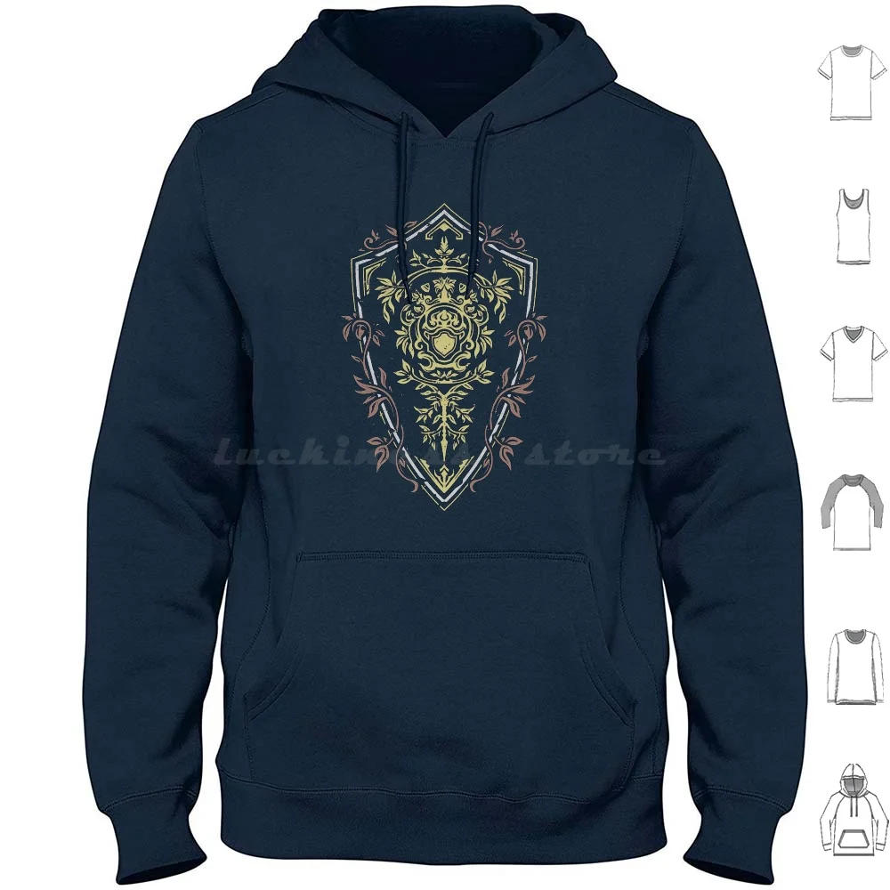 Felpe Con Cappuccio Elite Manica Lunga Dark Souls Souls Elite Shield Dark Bloodborne Game Gaming Brass Dark Souls 3 Videogioco Blood
