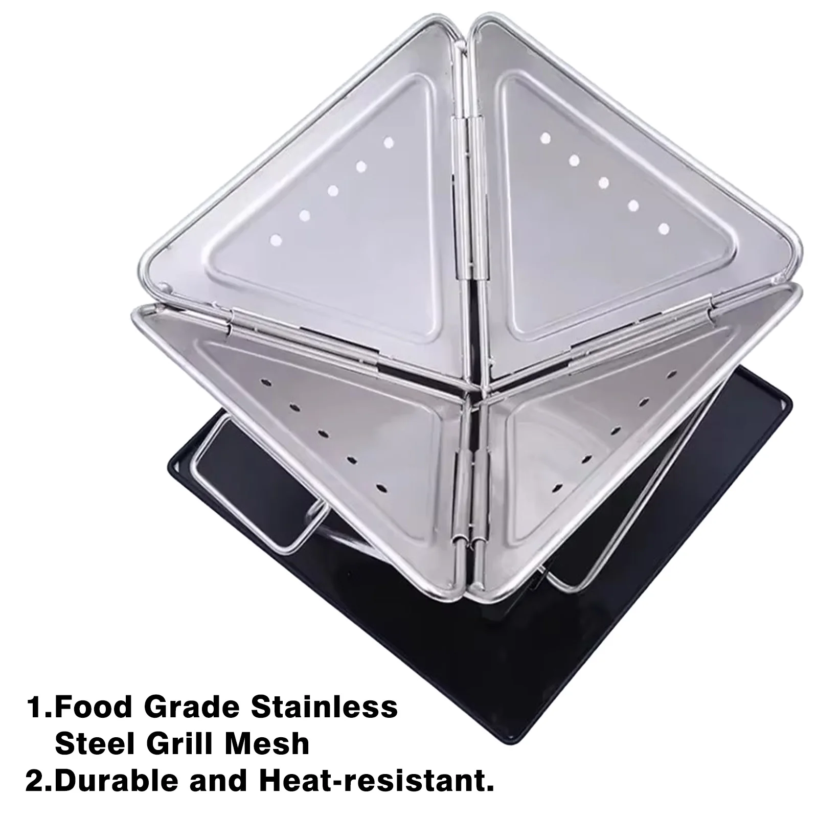 Outdoor Stove Camping Portable Folding Grill Multifunctional Stainless Steel Fire Munch Barbecue Wood Stove Burning Bonfire