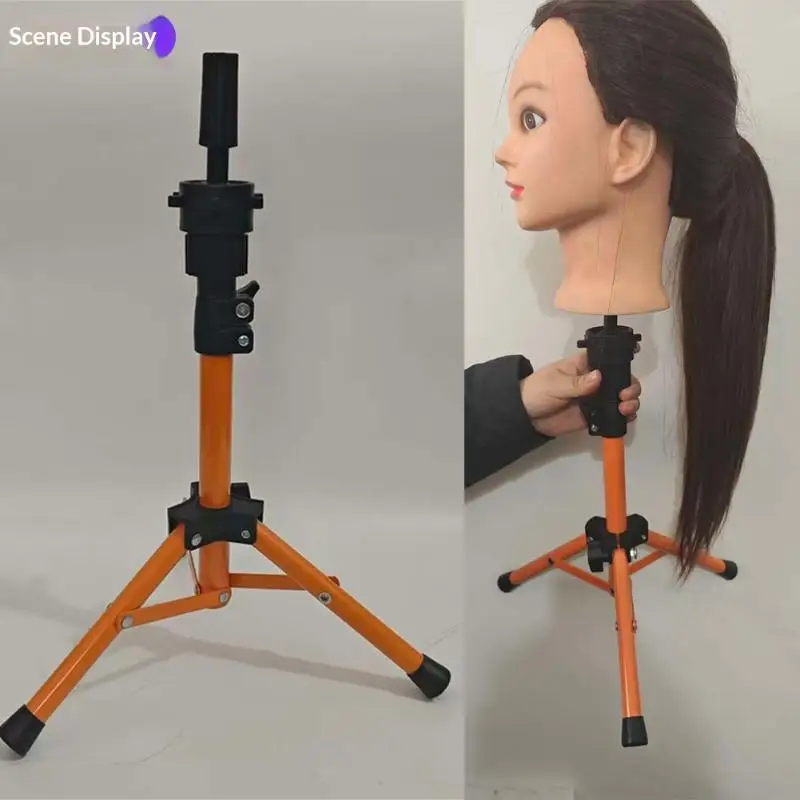 조절 가능한 가발 연습 스탠드, 견고한 금속 삼각대가 마네킹 머리를 어떤 각도에서도 쉽게 스타일링할 수 있도록 견고하게 고정합니다.