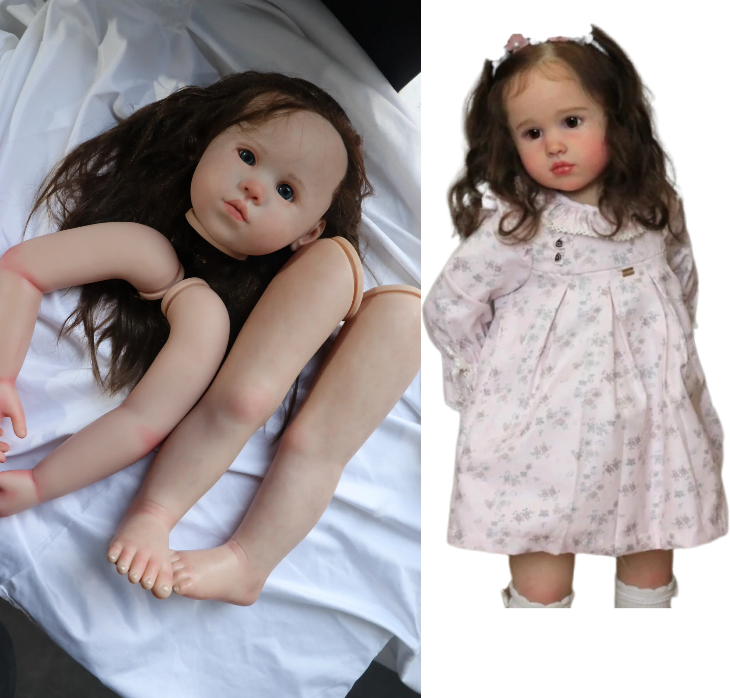 

FBBD 84CM Huge Reborn Baby Louisa Painted Kit With Hand-Rooted Hair Unassembled Kit 32'' Huge Girl Dolls For Children