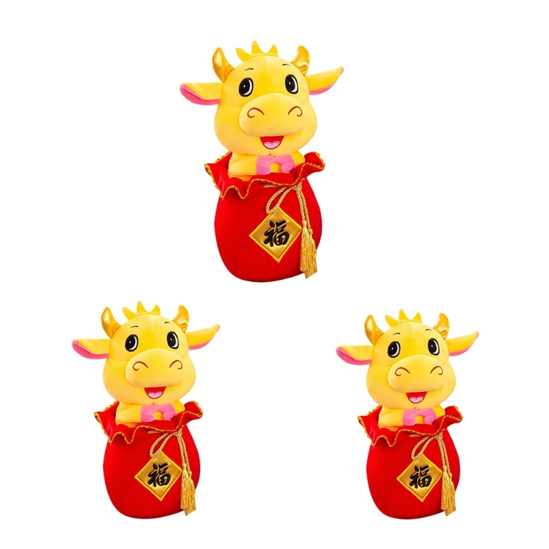 

Chinese Style 25cm/30cm Red Calf Shape Couple Gifts Ornament Lucky Animal Design Decorative Embellishment