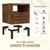 Solid Acacia Wood Nightstand with Drawers Open Shelf Pre-Assembled Rustic Industrial Modern Side Table Home Storage Decor 6
