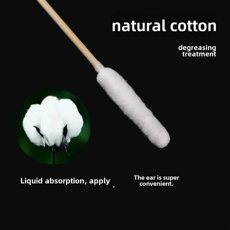 Cotton Swab Ear Cleaner For Dogs Cats Pet Cotton Stick For Ear Eye Cleaning Long Bamboo Swab