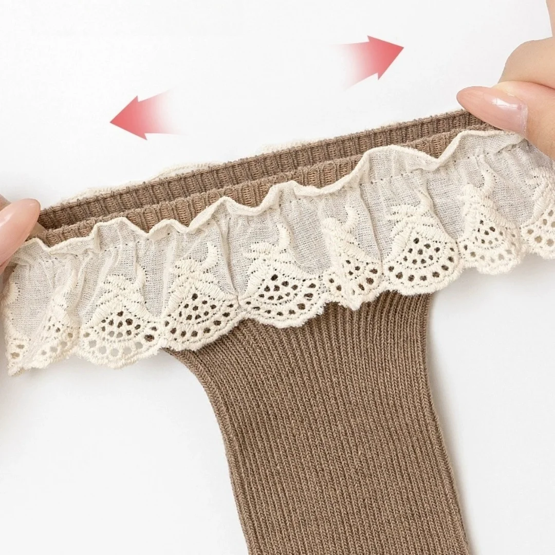 3 Pairs New Baby Knee Long Tube Socks Autumn Winter Children Cotton Sock For Girls Knee High Sock Ruffle Kids Floor Socks 3-9Y