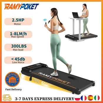 RAMYPOKET tappetino da passeggio Incline 9% 1-8 km/h Velocità 2,5 HP Motore silenzioso Carico massimo 300 libbre Tappetino da passeggio tapis roulant attrezzature per esercizi allenamento a casa