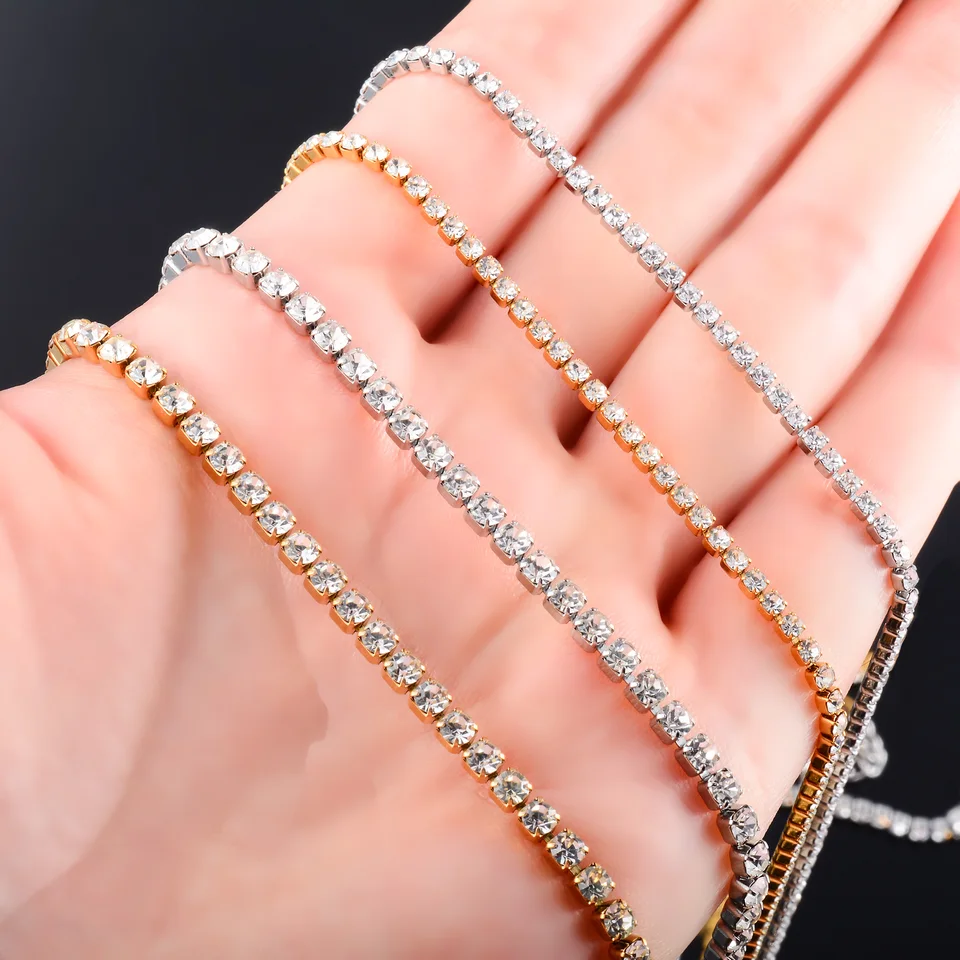 Collana da tennis classica con zirconi cubici per regalo donna ragazza all'ingrosso
