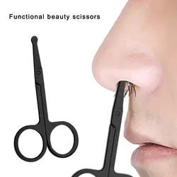 1pc Nose Hair Scissors Lightweight Stainless Steel Round Head Beauty Trimmer Nose Hair Trimmer Ergonomics Nose Hair Cutter
