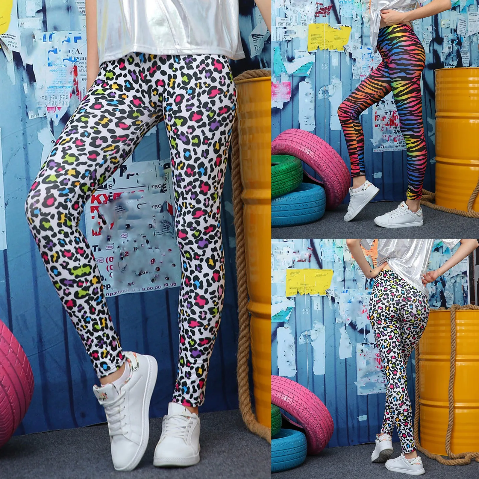 Sexy Leopard Leggings Animal Print Elastic Pants Snake Zebra Tights High Waist Legging Women Slim Workout Casual Yoga Trousers