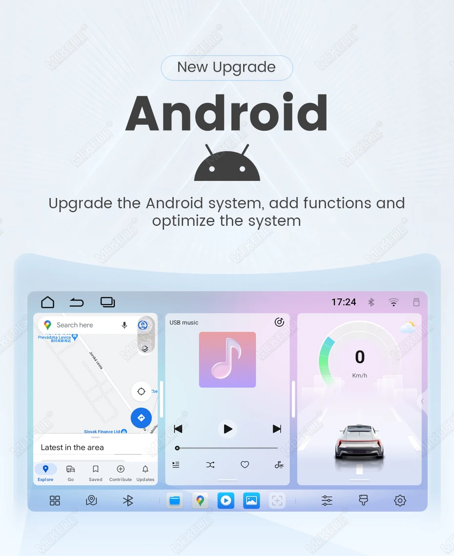 MEKEDE Radio para Auto con Pantalla de 1280*720, Android 15, 4G, 64GB, Reproductor Universal de 7, 9 y 10 Pulgadas para Toyota, Honda, Audi, BMW, Benz, VW, Renault, Peugeot, Opel, Citroen, Fiat, SEAT, Skoda, CarPlay Inalámbrico, DSP, GPS, Navegación, Sistema Multimedia Inteligente, Wifi, Estéreo, Unidad Principal de 8 Núcleos 4