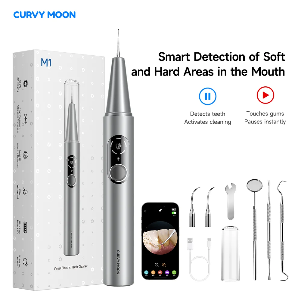 Visible Ultrasonic Dental Scaler Tartar Remover 5 modes with LED Light Household Teeth Cleaning Tools Dental Cleaner Oral Care 1