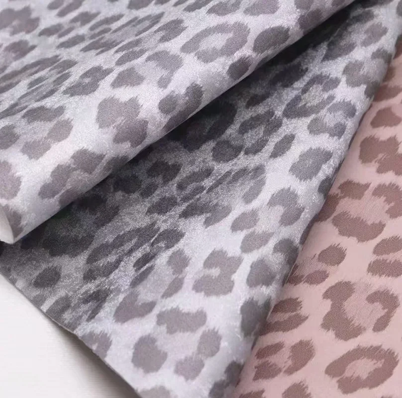 African Leopard Print Shearling PU Leather 0.85mm Flocking Bottom Cloth Artificial Leather Sports Shoes Bag Fabric