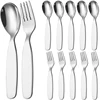 Lots Stainless Steel Children Spoon Fork Tableware Food-grade Baby Feeding Training Auxiliary Tableware Child Safety Food Spoon 1