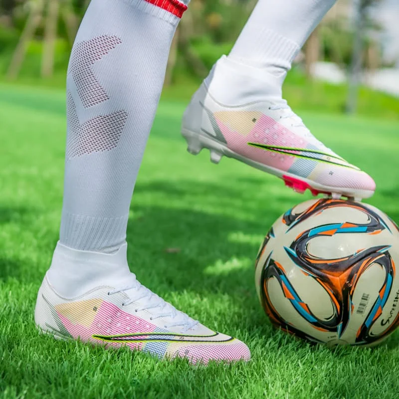Rainbow men's and women's soccer shoes outdoor training football boots