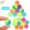15Pcs/lot High Bounce Toy Balls Kids Gift Party Favor Decoration Kids Bouncing Ball Pattern Soild Color Two-color Bounce Ball 1