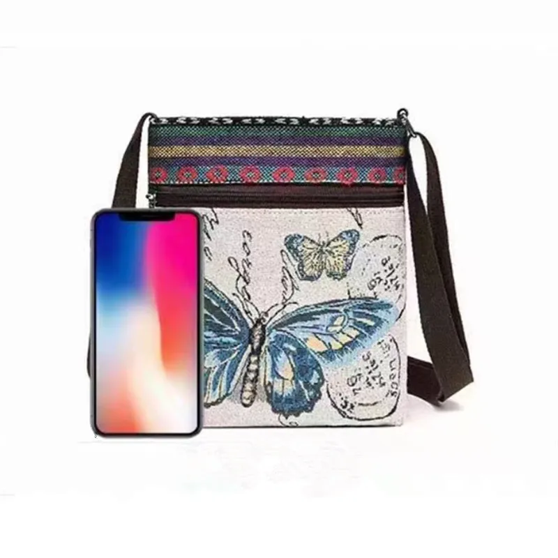 Cartoon Crossbody Bag, Chic Canvas with Double Sided Embroidery Cute Single Shoulder Bag for Women Daily Use School, Work, Party