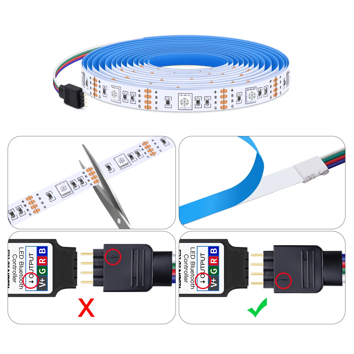 High Brightness 30LED/M RGB USB LED Light 5050 Diode Tape Wireless Bluetooth APP Control LED Strip For Bedroom Kitchen TV Decor 2