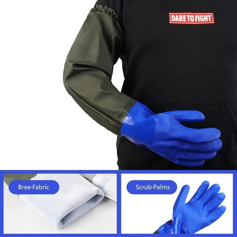 Extended Length Long Waterproof Rubber Gloves Resist Acid, Alkali & Oil, Shield Your Arms from Water and Scratches 5