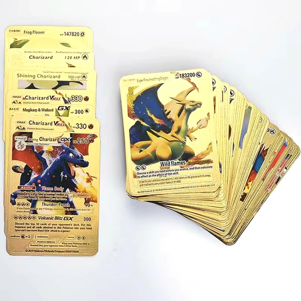 2022 27-54 Cartas Cards Gold Card V Vmax Spanish Card Golden Kids Game  Collection Cards Christmas Gift