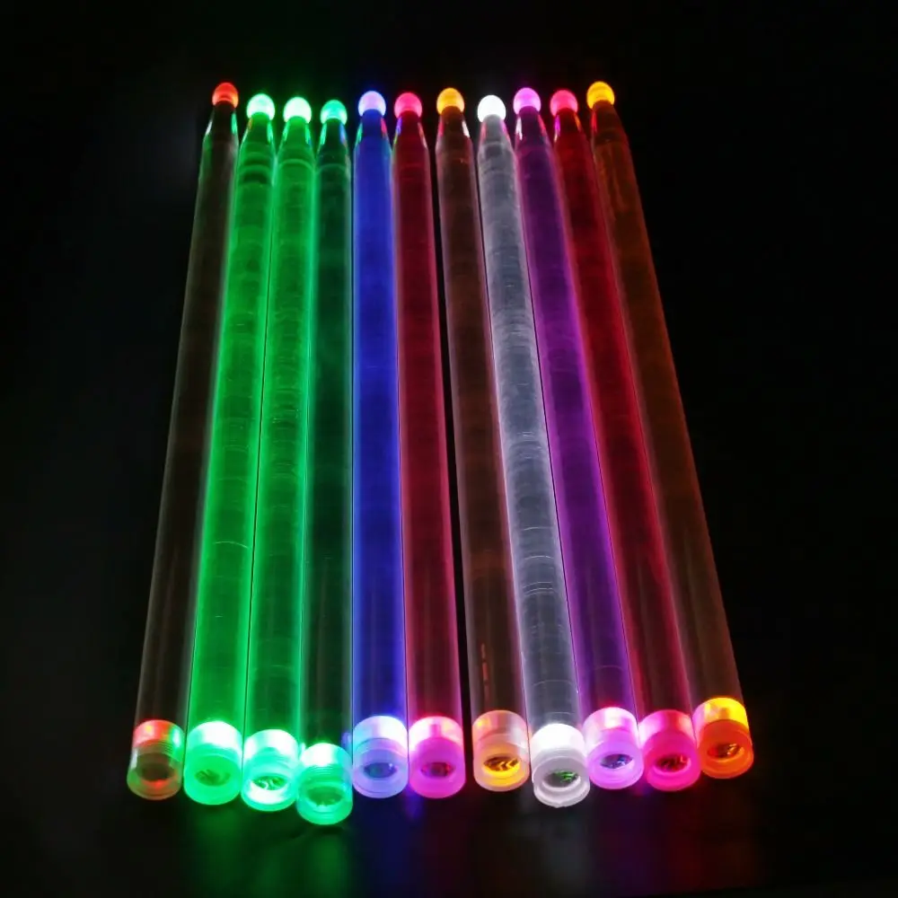 

2Pcs Colorful 5A Luminous Drum Stick Glow in The Dark Percussion Cymbals for Drums Acrylic Personalized Light Up Drum Sticks