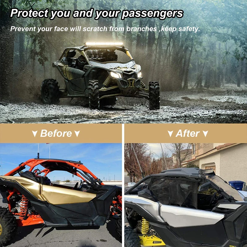 UTV Right & Left Window Net For Can-Am Maverick X3 2017-2021 Window Shade Shield