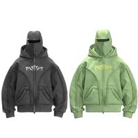 Y2K Harajuku Zip up Hoodie Vintage Pattern high quality Oversized Sweatshirt gothic Casual Men Women Hip hop Fashion Streetwear 1