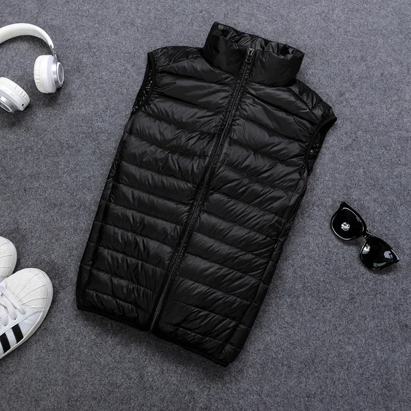 90% White Duck Down Men Vest Gielt Casual Waistcoat Spring Autumn Light Down Jacket Male men down vests