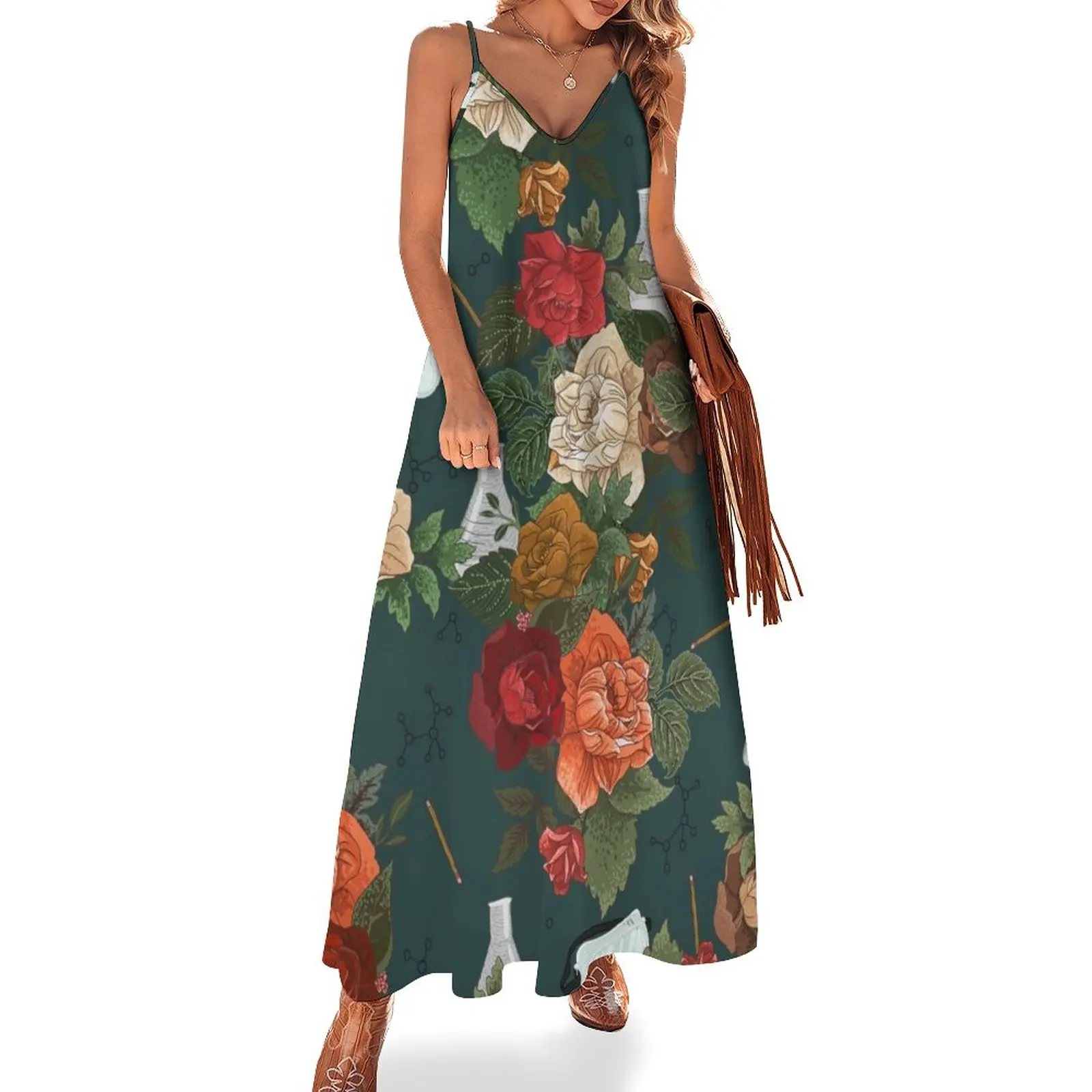 

Chemistry Floral Sleeveless Dress dresses for prom loose women's dress